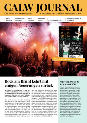 Titelseite Ausgabe 30/2026 des CalwJournals