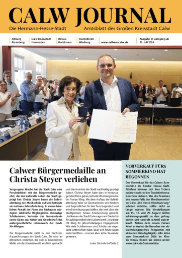 Titelseite Ausgabe 31/2026 des CalwJournals
