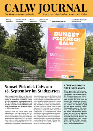 Titelseite Ausgabe 34/2026 des CalwJournals
