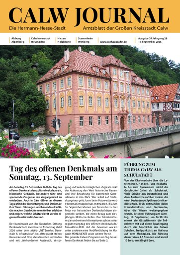 Titelseite Ausgabe 37/2026 des CalwJournals