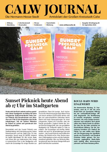 Titelseite Ausgabe 38/2026 des CalwJournals