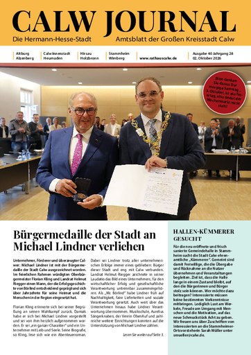 Titelseite Ausgabe 40/2026 des CalwJournals